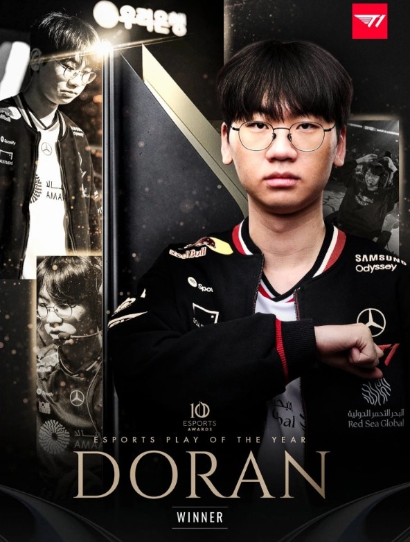 国外电竞大奖公布年度最佳电竞高光时刻得主:T1.Doran